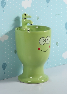 Детская напольная раковина GID Aventura Nb193-G 37x37 зеленая глянцевая, круглая, керамика