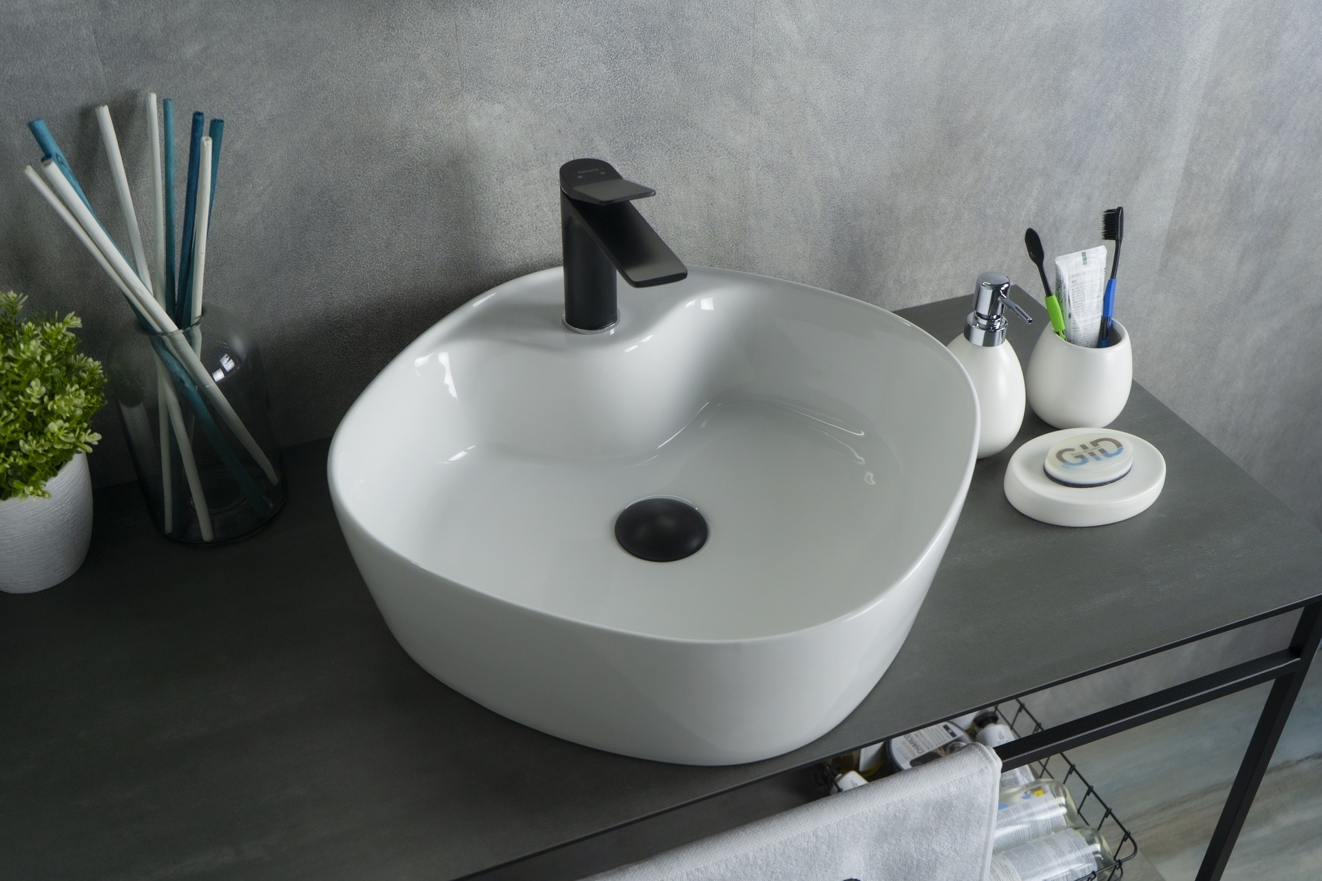 Раковина накладная GID Geometrico N9442 44х44 белая глянцевая квадратная керамика 4850₽