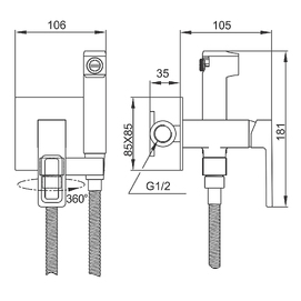 Фото Гигиенический душ со смесителем Gappo G17 G7217-1 хром