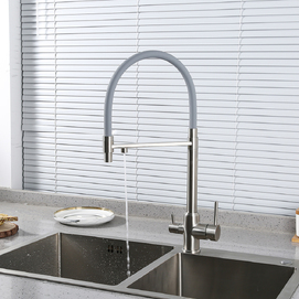 Фото Смеситель для кухни Gappo G99 G4399-5 с гибким изливом, под фильтр, сатин