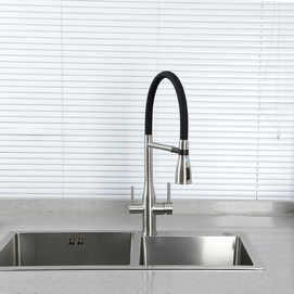 Фото Смеситель для кухни Gappo G99 G4399-75 с гибким изливом, под фильтр, сатин