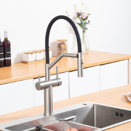 Фото Смеситель для кухни Gappo G99 G4399-85 с гибким изливом, под фильтр, сатин