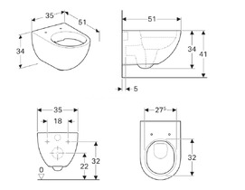 Фото Унитаз подвесной Geberit Acanto 500.684.00.1 с форсункой биде, безободковый, с крышкой микролифт, белый
