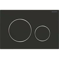 Кнопки для инсталляции Geberit Sigma20 115.882.14.1 черный матовый лак, декоративные кольца хром