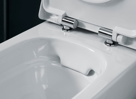 Фото Унитаз подвесной Geberit Smyle 500.683.00.2 безободковый, закрытая форма с сиденьем микролифт, быстросъемное