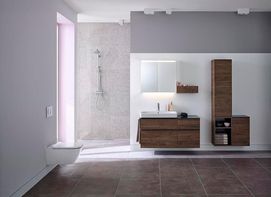 Фото Унитаз подвесной Geberit Smyle 500.683.00.2 безободковый, закрытая форма с сиденьем микролифт, быстросъемное