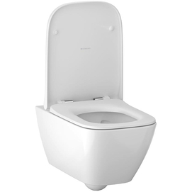 Фото Унитаз подвесной Geberit Smyle 500.683.00.2 безободковый, закрытая форма с сиденьем микролифт, быстросъемное