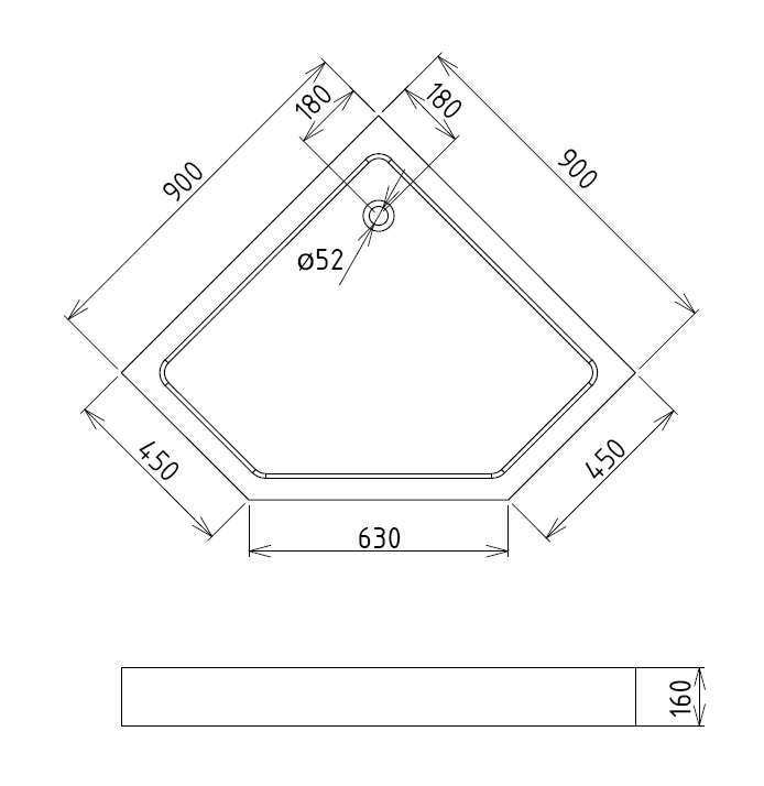 Душевой поддон Gemy ST10T 90x90, размер 90x90, цвет белый - фото 2