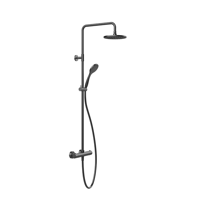 Душевая стойка Gessi Emporio shower 35181#299 с термостатом, без излива, черная