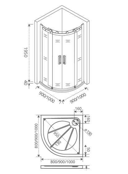 Душевой угол Good Door Galaxy R-TD-90-C-CH 90х90, размер 90x90, цвет хром - фото 2