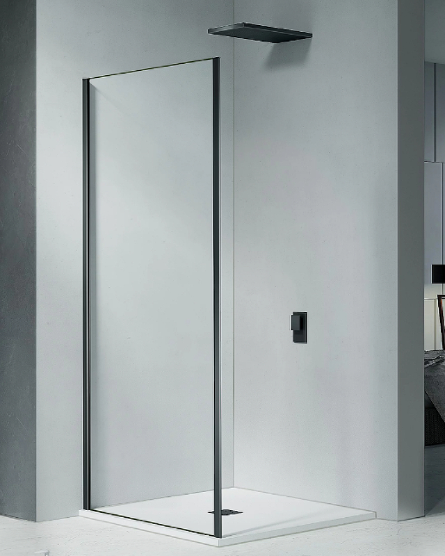 Боковая стенка Good Door  Idea SP-100-C-B стекло прозрачное, профиль черный