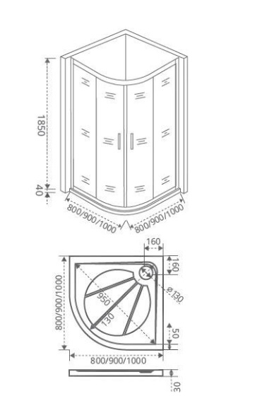 Душевой угол Good Door Latte CR -100-C-WE 100х100, размер 100x100, цвет матовый хром ЛА00007 - фото 2