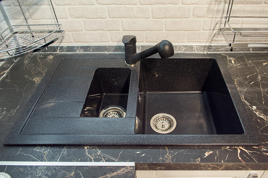 Кухонная мойка Granfest Quadro 77 см Q-775 KL серая, цвет серый - фото 2