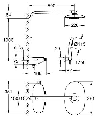 Стойка Grohe SmartControl 360 Duo 26250000, цвет хром - фото 3