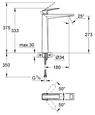 Смеситель для раковины Grohe Allure Brilliant 23114000, цвет хром - фото 2