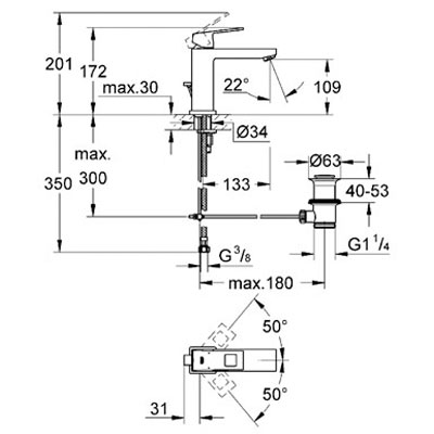 Смеситель для раковины Grohe 23445000, цвет хром - фото 2