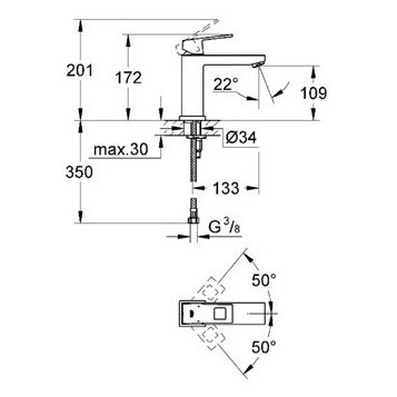 Смеситель для раковины Grohe 23446000, цвет хром - фото 2