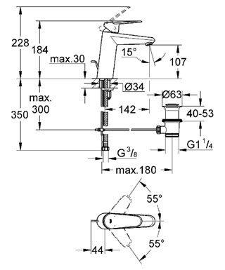 Смеситель для раковины Grohe 23448002, цвет хром - фото 2