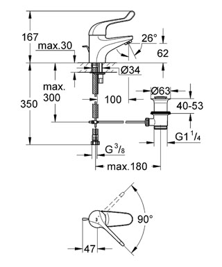 Смеситель для раковины Grohe Euroeco Speсial 32788000, цвет хром - фото 2