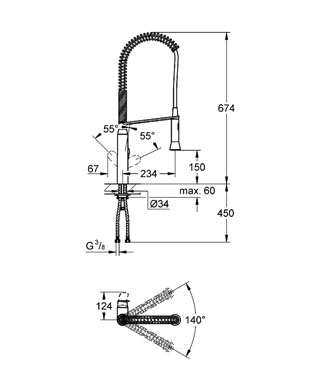 Смеситель для кухни Grohe K7 32950000, цвет хром - фото 2