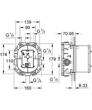 Скрытая часть Grohe Rapido 35500000, цвет синий - фото 2