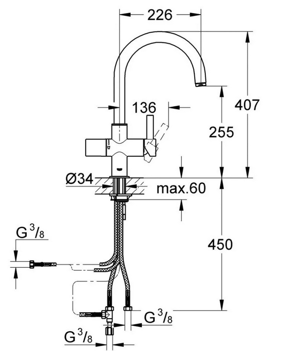 Смеситель для кухни Grohe Blue 33251000, цвет хром - фото 4