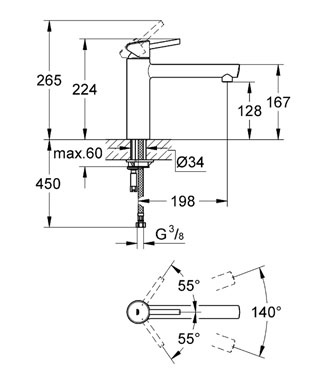 Смеситель для раковины Grohe Concetto 31128DC1 матовый хром - фото 2