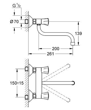 Смеситель для кухни Grohe Costa L 31187001, цвет хром - фото 2