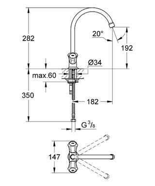 Смеситель для кухни Grohe Costa L 31831001, цвет хром - фото 2