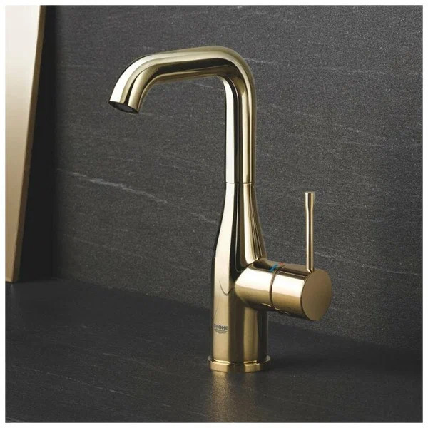 Смеситель для раковины Grohe Essence New 32628GL1 с донным клапаном, L-Size, холодный рассвет глянец, цвет золото - фото 5