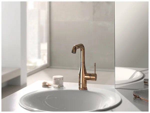 Смеситель для раковины Grohe Essence New 32628GL1 с донным клапаном, L-Size, холодный рассвет глянец, цвет золото - фото 6