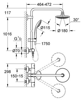 Стойка Grohe Euphoria 27296001, цвет хром - фото 2