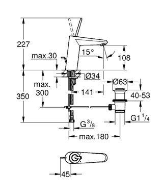 Смеситель для раковины Grohe Eurodisk Joystick 23427000, цвет хром - фото 2