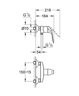 Смеситель для душа Grohe Euroeco Special 32780000, цвет хром - фото 2