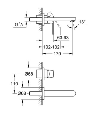 Смеситель для раковины Grohe Eurosmart Cosmopolitan 19381000, цвет хром - фото 2