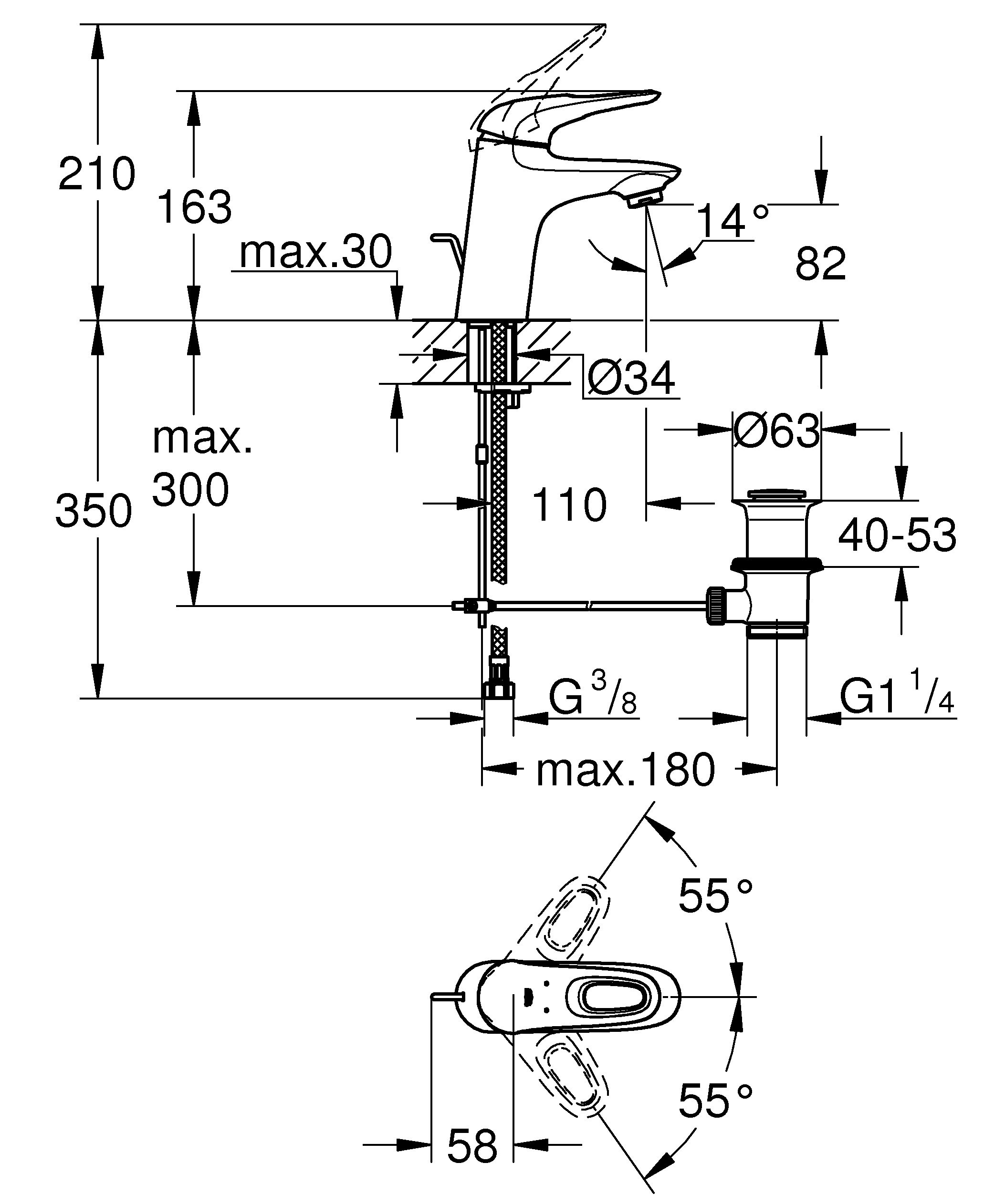 Смеситель для раковины Grohe Eurostyle 33558LS3, цвет белый - фото 4