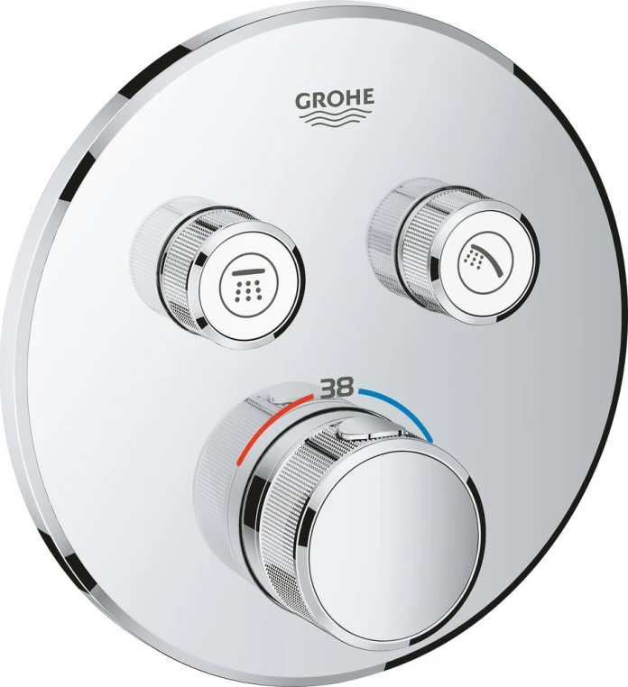 Встраиваемый смеситель для душа Grohe Grohtherm SmartControl 29119000 хром, с термостатом, без скрытой части - фото 1