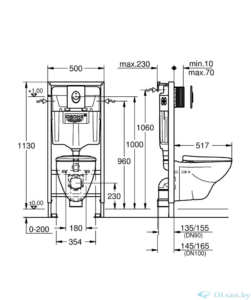 Унитаз Grohe Комплект Grohe Solido 4 в 1 39192000 с крышкой 59644₽