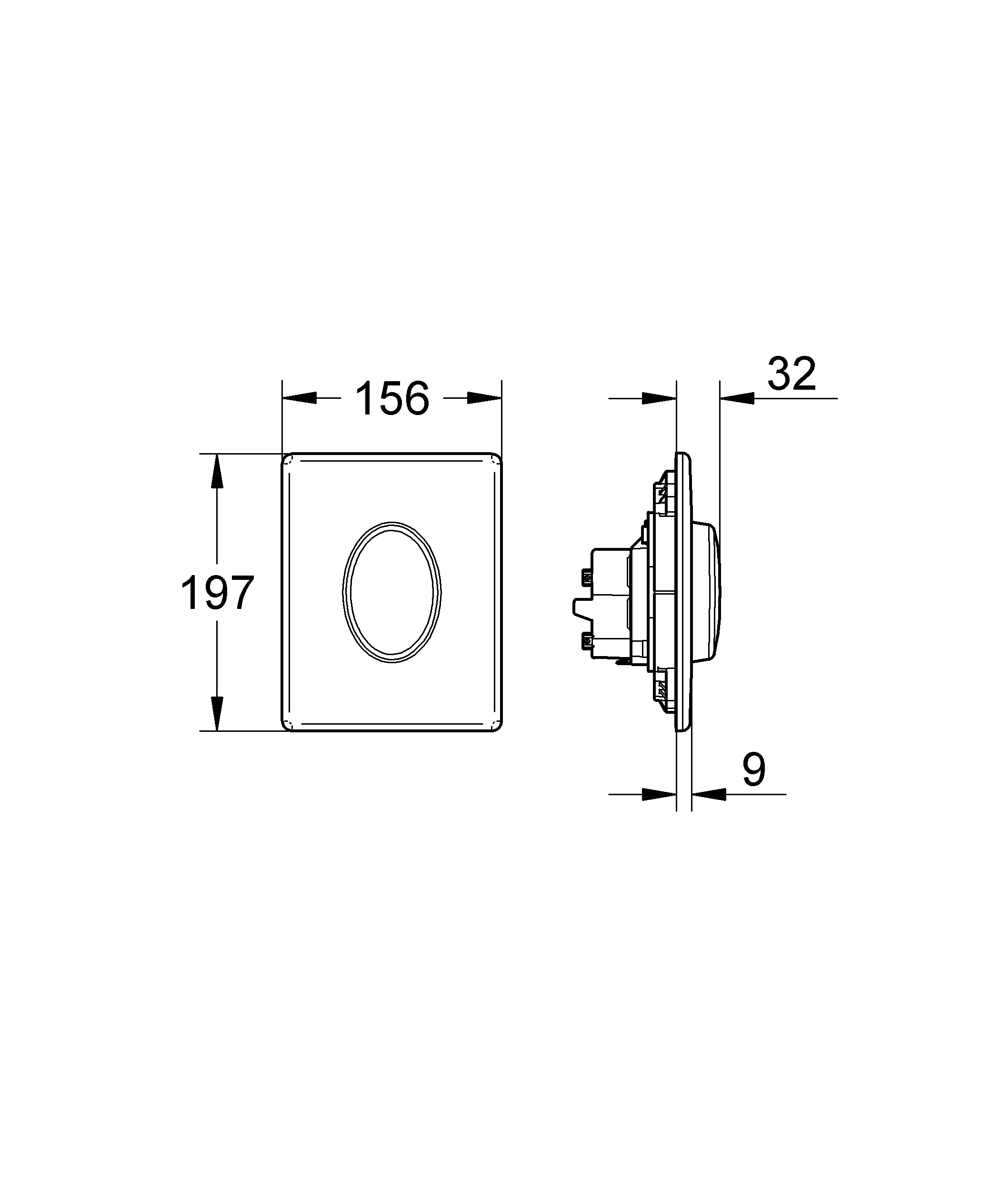 Кнопки для инсталляции Grohe Skate Air 38564000, цвет хром - фото 3