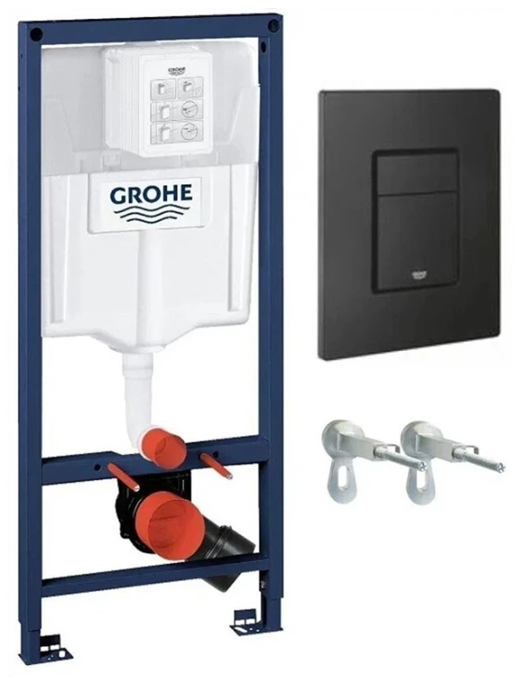 Инсталляция с кнопкой Grohe Solido 38811KF0 для унитаза 3 в 1 кнопка черная матовая 30180₽