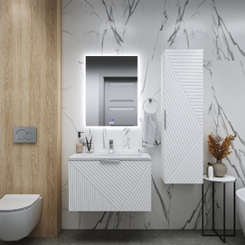 Мебель для ванной комнаты Grossman Блисс 60 см подвесная, белая матовая