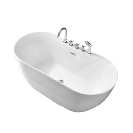 Акриловая ванна Grossman Classic 160x75 GR-12501-1 белая глянцевая, со смесителем