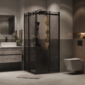 Душевой уголок Grossman Classic 80x80 300.K33.04.8080.21.10 без поддона, стекло тонированное, профиль черный матовый