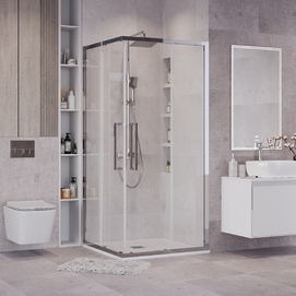 Душевой уголок Grossman Cosmo 100x100 300.K33.02.1010.10.00 без поддона, стекло прозрачное, профиль хром