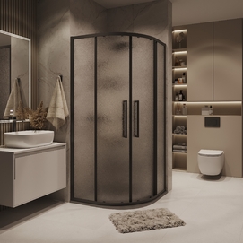 Душевой уголок Grossman Cosmo 100x100 301.K33.02.1010.21.02 без поддона, стекло шиншилла, профиль черный матовый