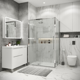 Душевой уголок Grossman Cosmo 120x100 120.K33.02.1210.10.02 стекло шиншилла, профиль хром