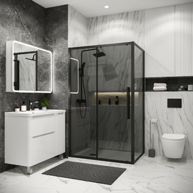 Душевой уголок Grossman Cosmo 130x100 120.K33.02.1310.21.10 стекло тонированное, профиль черный матовый