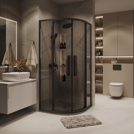 Душевой уголок Grossman Cosmo 90x90 301.K33.02.9090.21.10 без поддона, стекло тонированное, профиль черный матовый