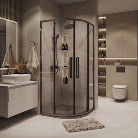 Душевой уголок Grossman Cosmo 90x90 301.K33.02.9090.42.00 без поддона, стекло прозрачное, профиль графит