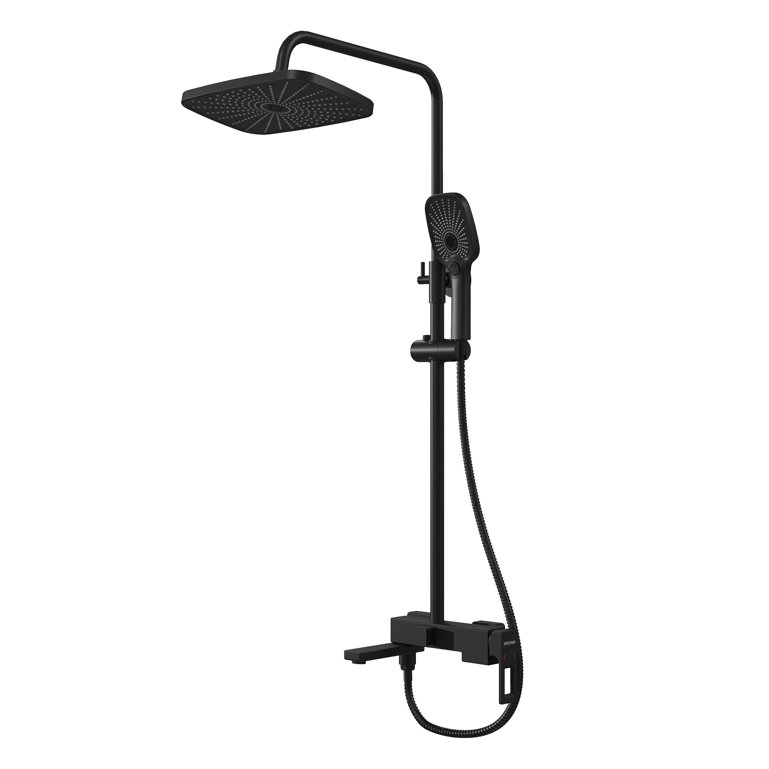 Душевая стойка Grossman Pragma 500K3503210 с изливом черный матовый 14300₽